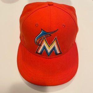 Orange Miami Marlins fitted hat
